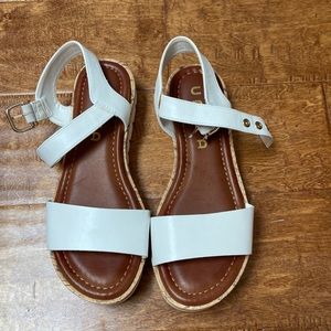 White platform sandals